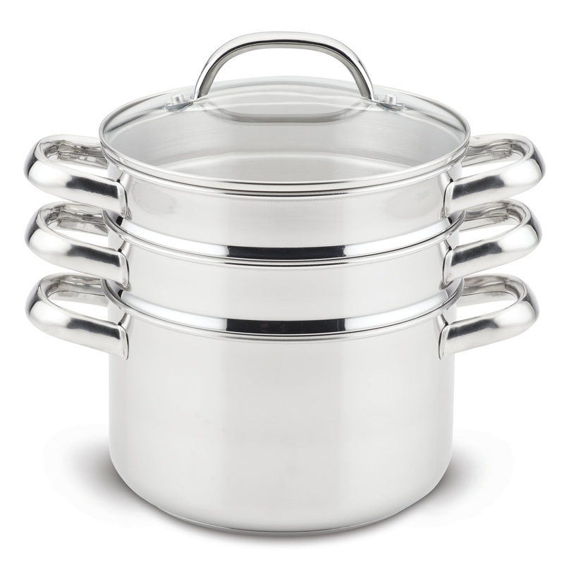 4-Quart Stainless Steel Steamer and Double Basket Set