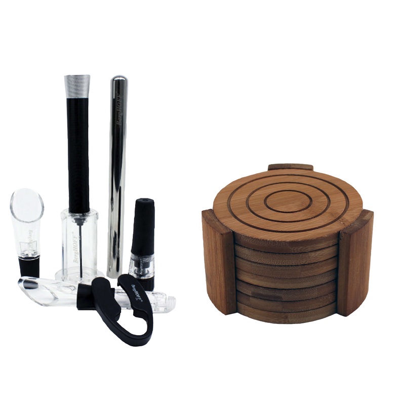 BergHOFF 12pc Wine Set with Coasters