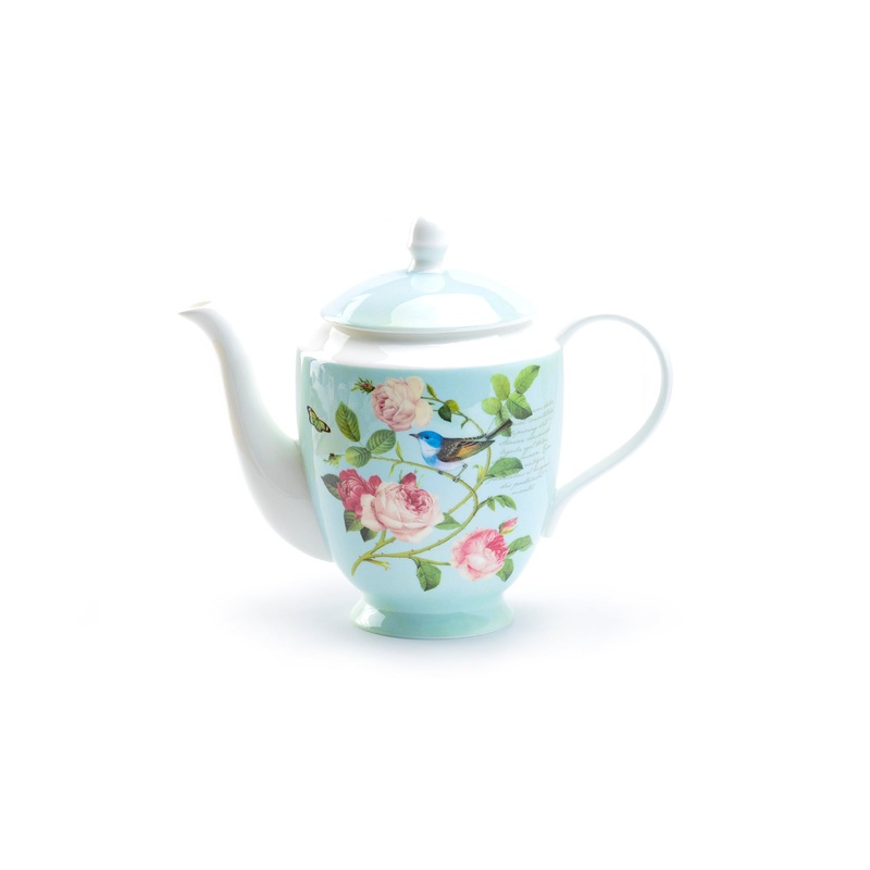 Blue Jay Rose Garden Bone China Teapot