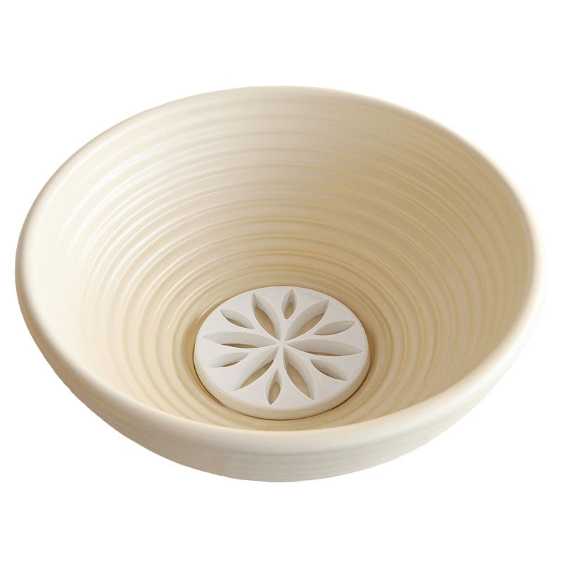 Talisman Designs Dishwasher-Safe Bread Dough Proofing Basket & Decorating Embosser, Set of 2, Tan