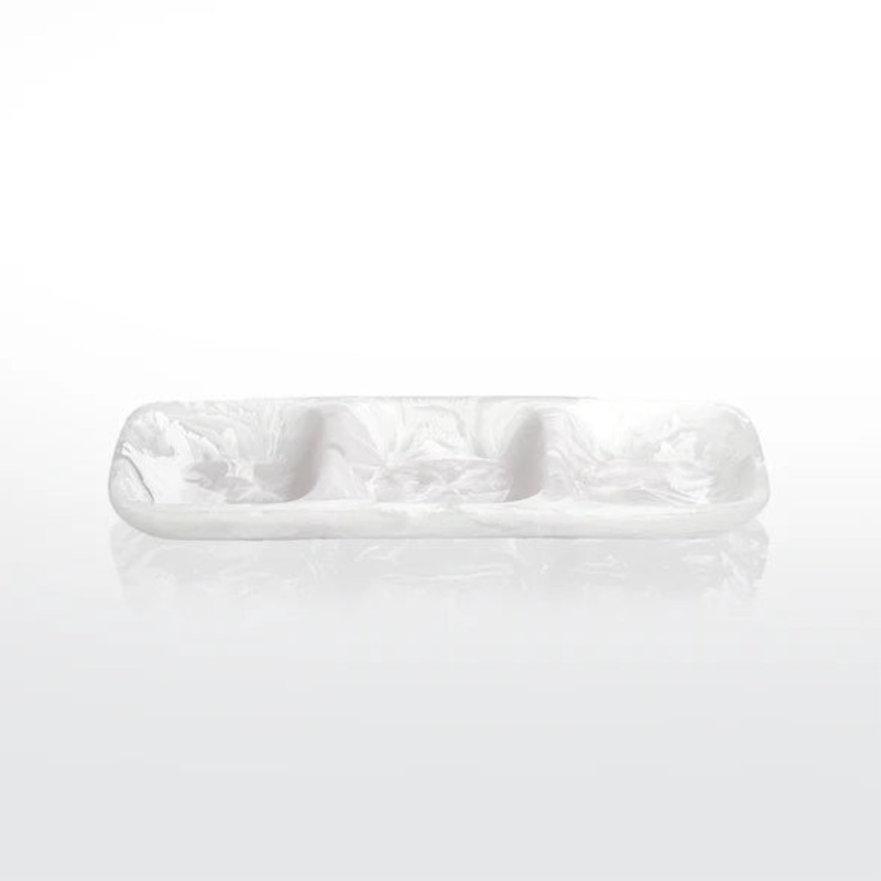 Nashi Everyday 3 Part Tray Medium – White Swirl