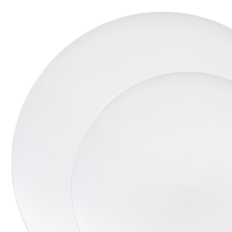 Solid White Organic Round Disposable Plastic Dinnerware Value Set